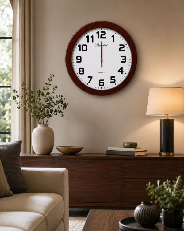 Reloj de Pared Redondo de Madera – Colección Clásica