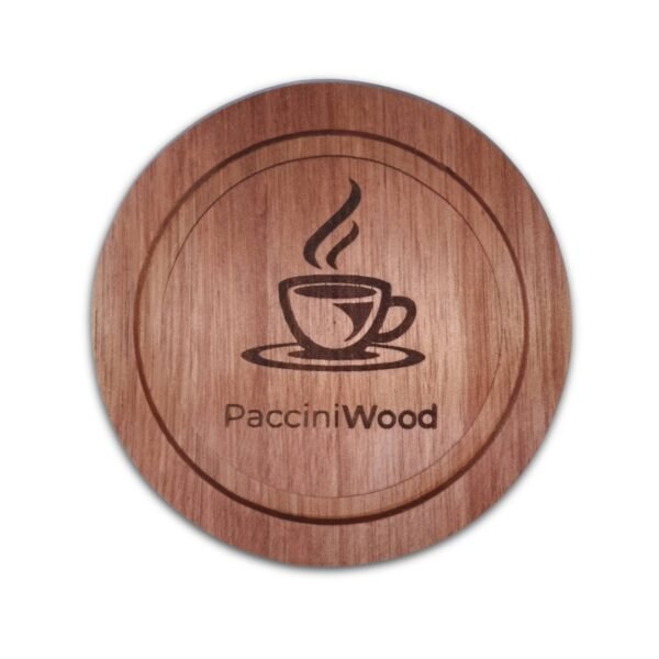 Set de 3 Posavasos Redondos Coffee de Madera 12 cm – Perfectos para Café y Bebidas