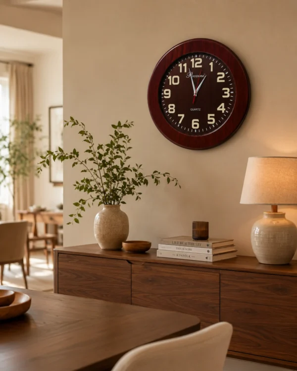 Reloj 3D de Madera Sólido 30 cm en Nogal – Diseño Moderno y Decorativo
