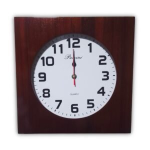 Reloj de Madera Sólido 30 cm Cuadrado – Elegante, Resistente y Decorativo