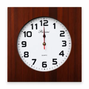 Reloj de Madera Sólido 30 cm Cuadrado – Elegante, Resistente y Decorativo