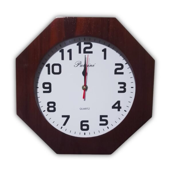 Reloj de Madera Sólido 30 cm en Forma de Octágono – Elegante, Resistente y Decorativo Reloj de Madera Sólido 30 cm en Forma de Octágono – Elegante, Resistente y Decorativo