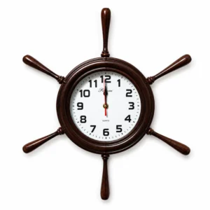 Reloj de Madera Timón Náutico