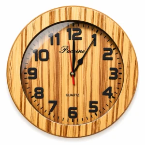 Reloj de Pared 3D de Madera Sólido 30 cm Castaño – Elegancia y Durabilidad