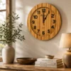 Reloj de Pared 3D de Madera Sólido 30 cm Castaño – Elegancia y Durabilidad