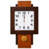 Reloj de Pared Cuadrado Bicolor con Péndulo Clásico