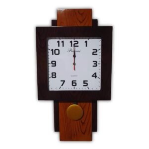Reloj de Pared Cuadrado Bicolor con Péndulo Clásico
