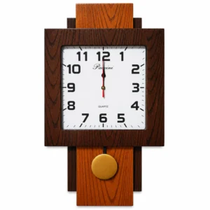 Reloj de Pared Cuadrado Bicolor con Péndulo Clásico