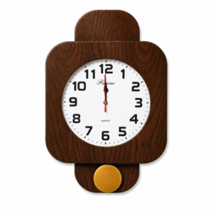 Reloj de Pared Cuadrado con Péndulo PACCINIWOOD – Vintage Nogal