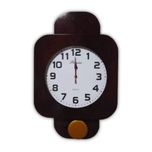 Reloj de Pared Cuadrado con Péndulo PacciniWood – Vintage Nogal