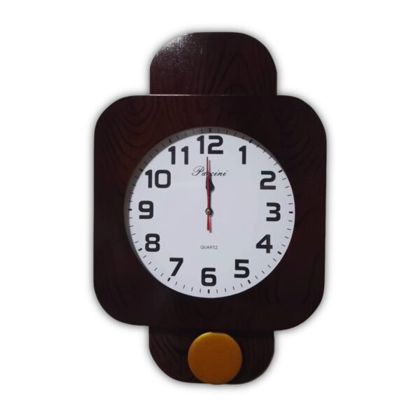 Reloj de Pared Cuadrado con Péndulo PacciniWood – Vintage Nogal