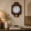 Reloj de Pared Cuadrado con Péndulo PACCINIWOOD – Vintage Nogal