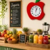 Reloj de Pared Manzana Rojo vista Reloj de Pared de Madera Modelo Manzana Artesanal – PACCINIWOOD