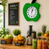 Reloj de Pared Manzana Verde vista Reloj de Pared de Madera Modelo Manzana Artesanal – PACCINIWOOD