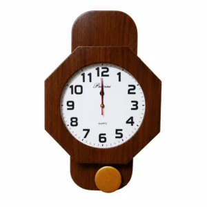 Reloj de Pared Octagonal con Péndulo PACCINIWOOD – Vintage Nogal