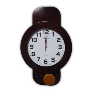 Reloj de Pared Redondo con Péndulo PacciniWood – Vintage Nogal