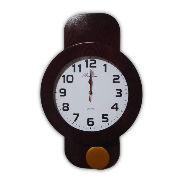 Reloj de Pared Redondo con Péndulo PacciniWood – Vintage Nogal