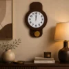 Reloj de Pared Redondo con Péndulo PACCINIWOOD – Vintage Nogal
