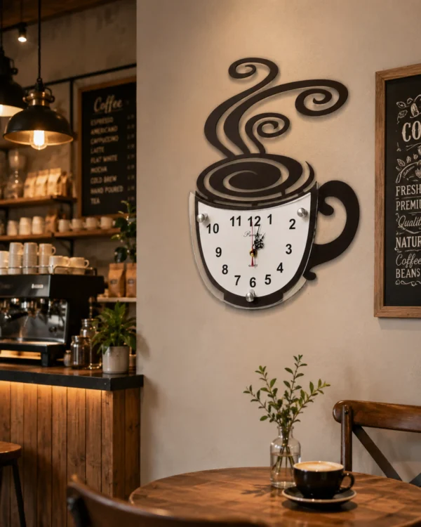 Reloj Decorativo de Taza de Café para Cocina y Cafetería