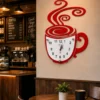 Reloj Decorativo de Taza de Café para Cocina y Cafetería