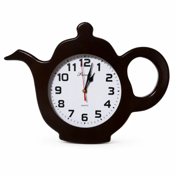 Reloj de Pared con Diseño de Tetera para Cocina y Cafetería