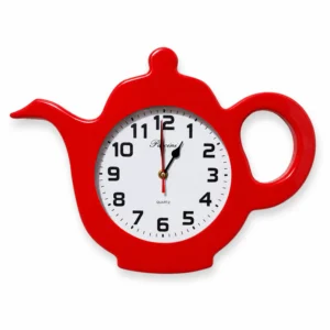 Reloj de Pared con Diseño de Tetera para Cocina y Cafetería