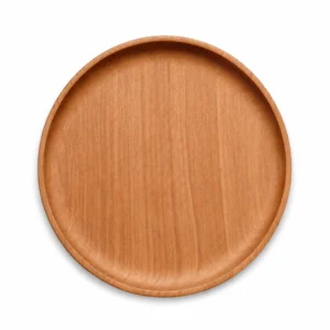 Plato de Madera Natural Redondo para Servir – Colección Raíces