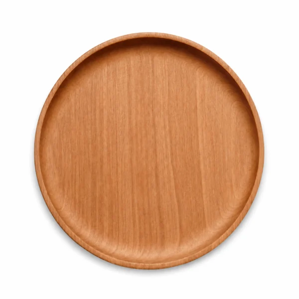 Plato de Madera Natural Redondo para Servir – Colección Raíces