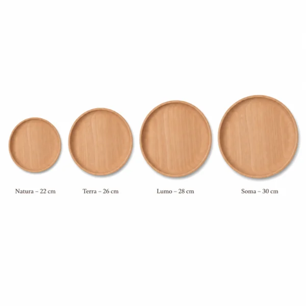 Plato de Madera Natural Redondo para Servir – Colección Raíces