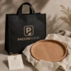 Plato de Madera Natural Redondo para Servir – Colección Raíces