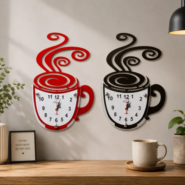 Reloj Decorativo de Taza de Café para Cocina y Cafetería