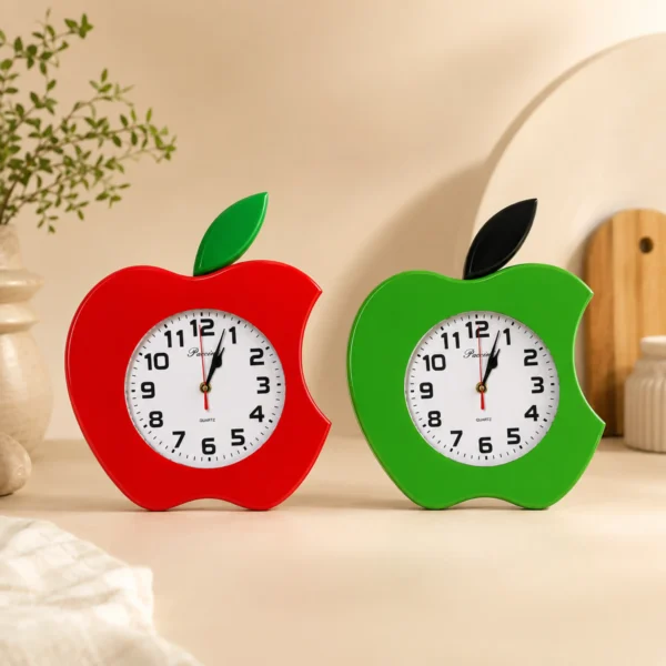Reloj de Pared Manzana vista Reloj de Pared de Madera Modelo Manzana Artesanal – PACCINIWOOD