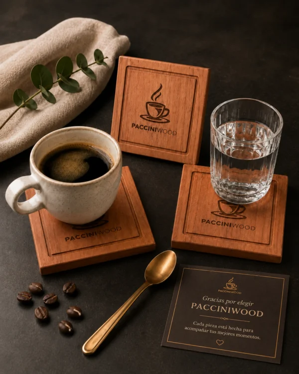 Posavasos de Madera Natural – Colección Mesa & Estilo