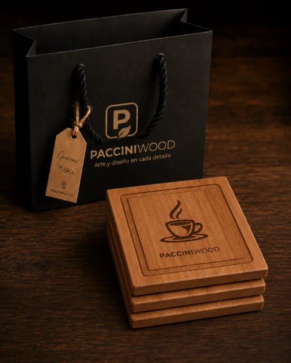 Posavasos de Madera Natural – Colección Mesa & Estilo