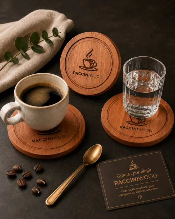 Posavasos de Madera Natural – Colección Mesa & Estilo