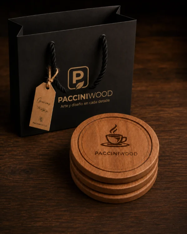 Posavasos de Madera Natural – Colección Mesa & Estilo